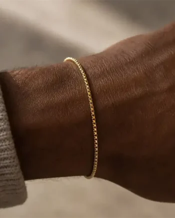 Golden Edge Armbånd   Forgyldt 316l Stål Armbånd   8mm  18-20 Cm