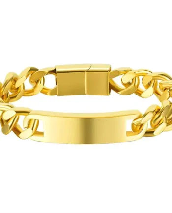 Golden Nickey Stålarmbånd Med Link Kæde
