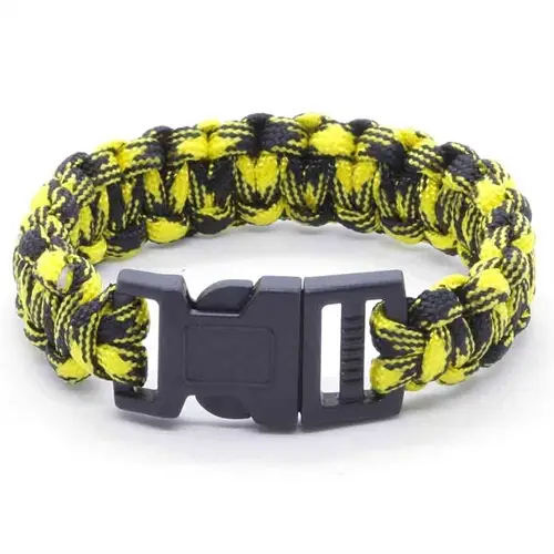 Gul-sort Paracord Armbånd 21 Cm