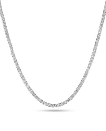Halskæde Diamante Tennis 14 Kt  Guld El  Hvidguld 14 88 Ct Tw  -  Vs Lab-grown Diamanter