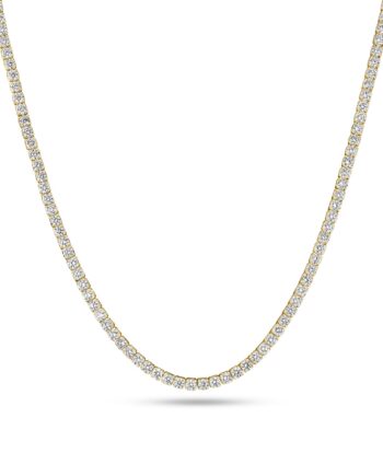 Halskæde Diamante Tennis 14 Kt  Guld El  Hvidguld 14 88 Ct Tw  -  Vs Lab-grown Diamanter