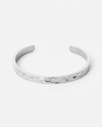 Hammered Bangle Sølvfarvet 7mm