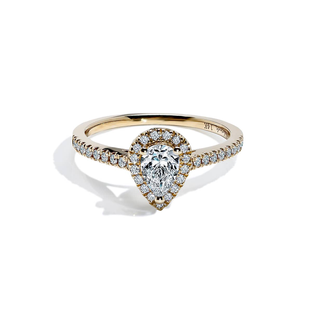 Hartford Forlovelsesring Med Pære Cut Safir Og Diamanter   Guld