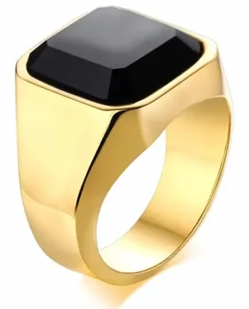 Herre Ring  Quot Rock Quot    Forgyldt Rustfri Stål