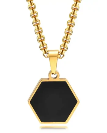 Hexa Gold Black   Herrehalskæde   Rustfrit Stål