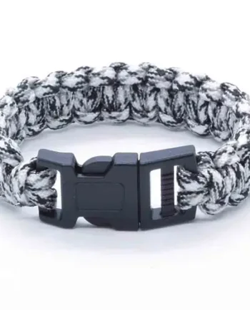 Hvid-sort Paracord Armbånd 21 Cm