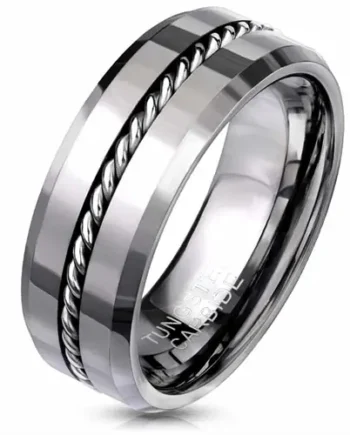 K4 Tungstenring Med Kæde