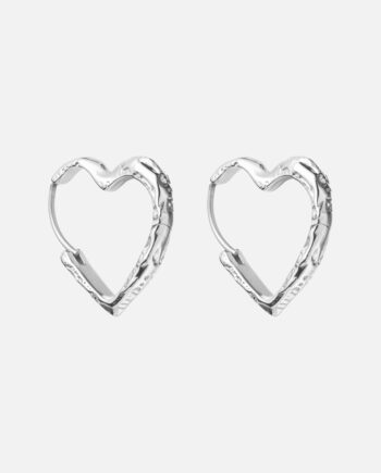 Lava Heart Hoops øreringe Sølvfarvet