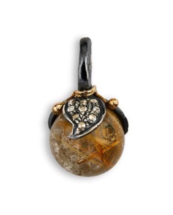 Leaf Drop Pavé Golden Rutile Vedhæng