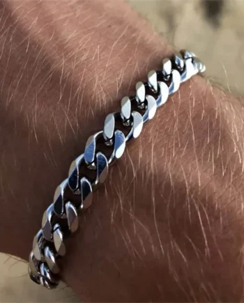 Link Armbånd   Rustfri Stål 7mm Bred