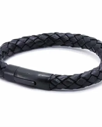 Mænd Chart Læderarmbånd Sort Sort