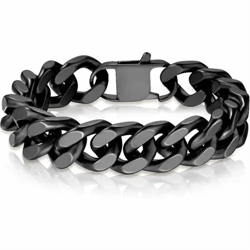 Mat Blackcoat Square Armbånd   ædelstål       Cm