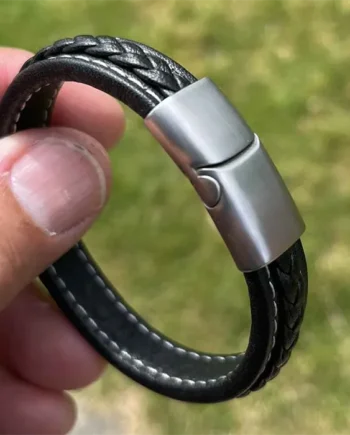 Mat Steel Major Læderarmbånd Flet