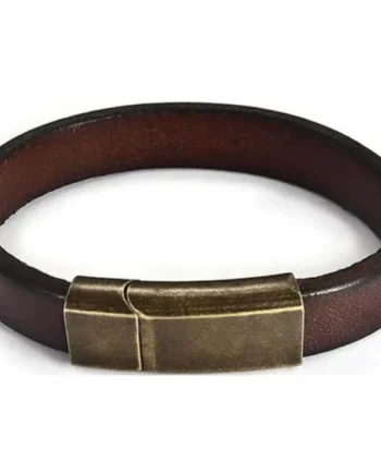 Netri Læderarmbånd Med Bronze Magnetlås