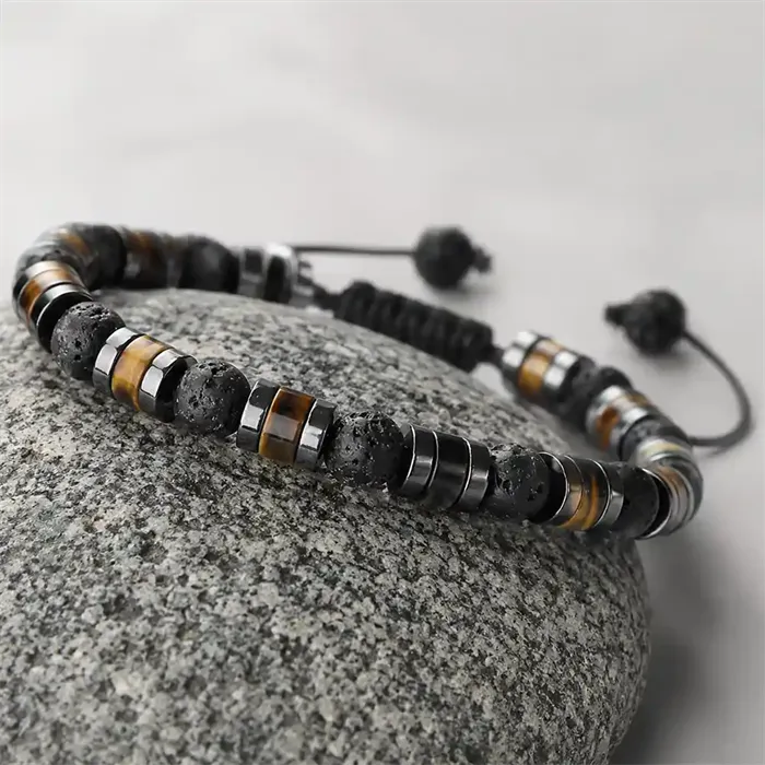Nordic Stone Armbånd   Lava   Tiger Eye