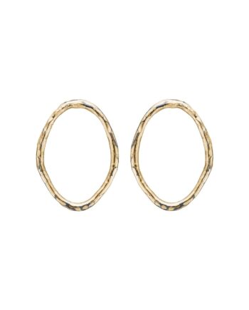 Onassis Oval Golden Plain ørestikkere