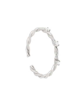 Oversize Cuff   ørering   Fingerring  Twisty Onesize Regulerbar Størrelse Sterling Sølv