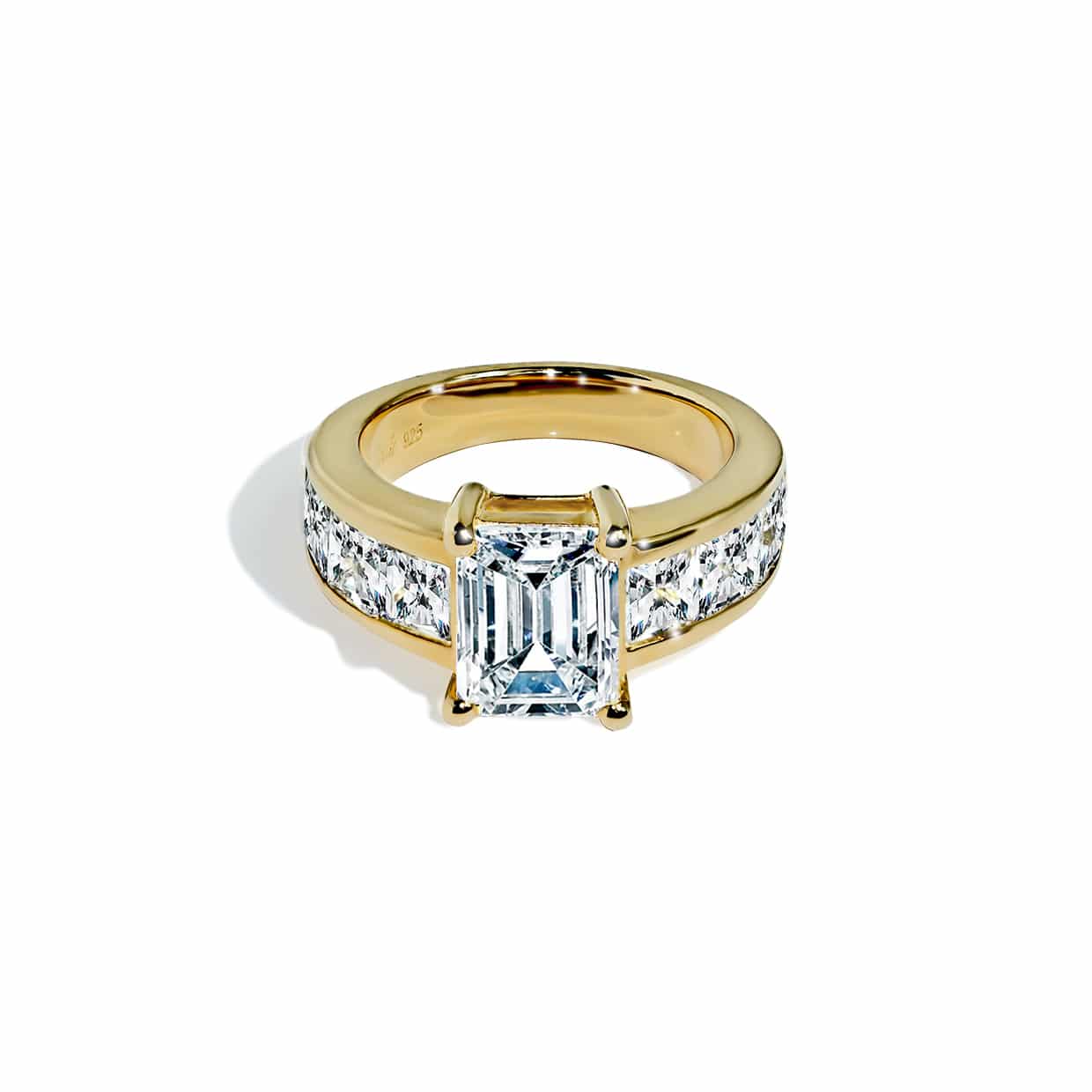 Oxford Radiant   Prinsesse Cut   Forgyldt Sterlingsølv