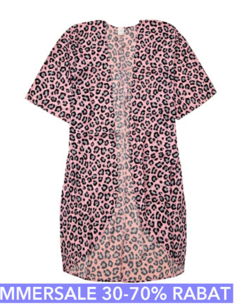 Pink Kimono  Breeze Med Leo Mønster One Size