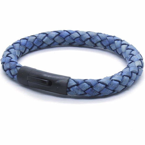 Quot Blue Strato Quot  Læderarmbånd