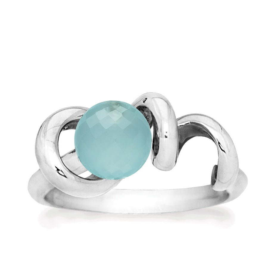 Rabinovich Sølv Ring Med Sten  Calcedon Soft Line Størrelse 51