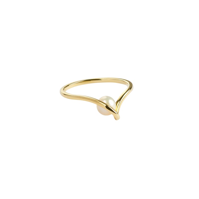 Sela Pearl Ring 56   Golden