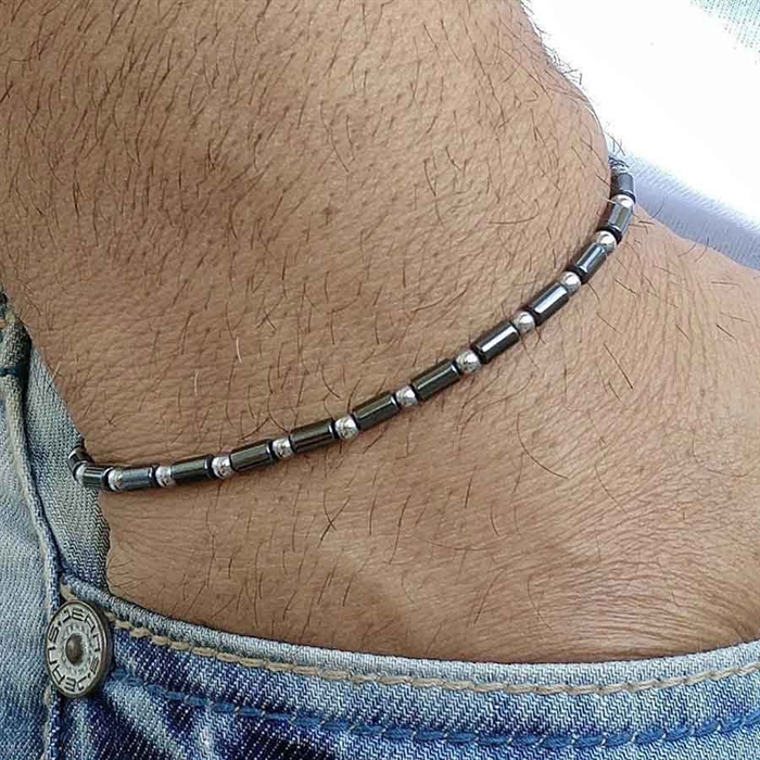 Simpz Hamatit Armbånd Med 4mm Perler