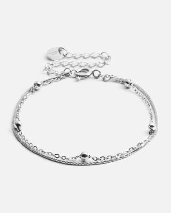 Snake Rope Armbånd Sølvfarvet