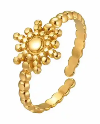 Soleil Ring   Forgyldt Justerbar Blomsterring