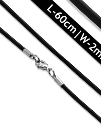 Sort Gummisnor 2mm 60cm