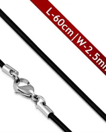 Sort Gummisnor   5mm 60cm