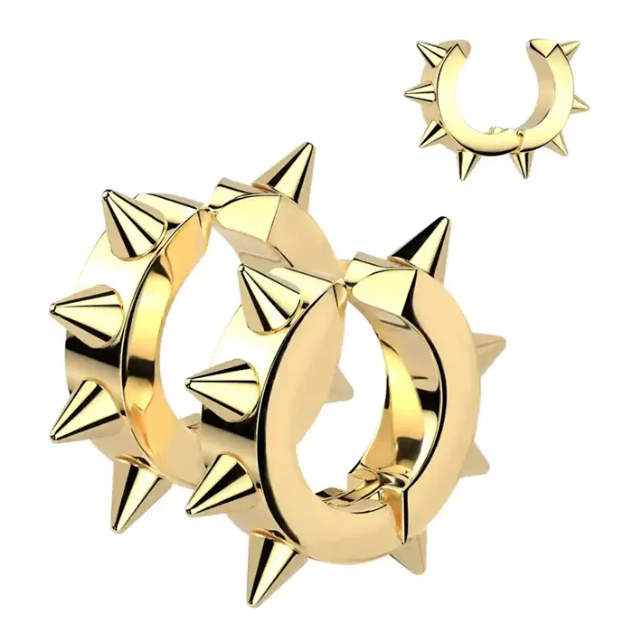 Spikes øreclip   Ip ædelstål Golden