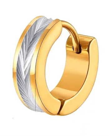 Stål Groove Hoop   Herre ørering   Forgyldt Stål    Stk