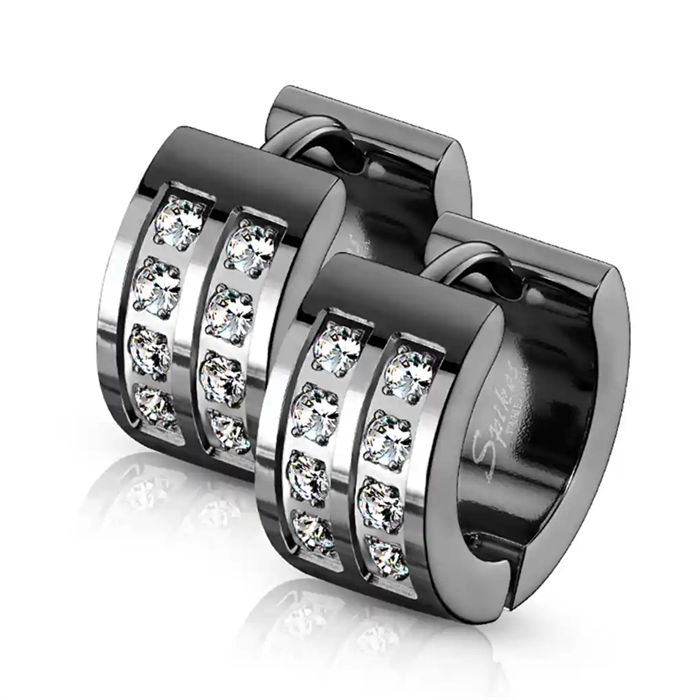 Steel Bling And Stone ørering Blackcoatet