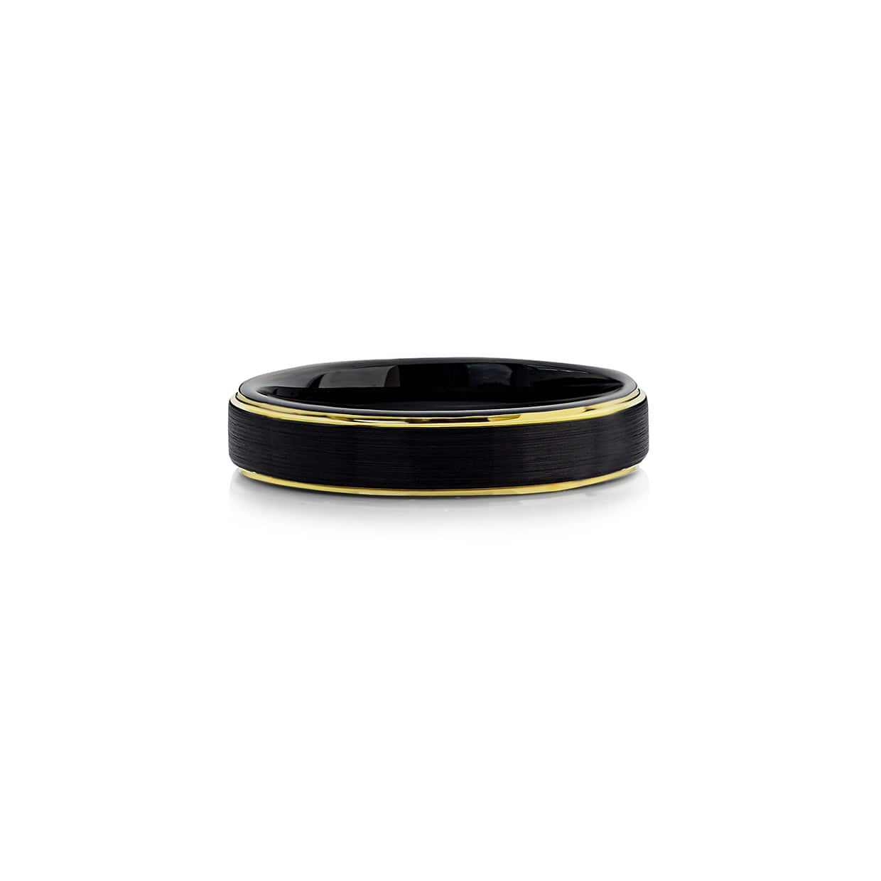Tungsten Ring Sort   Guld