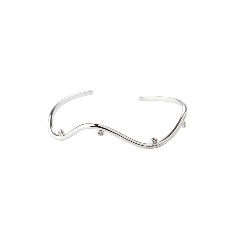 Wavy Bangle   Silver