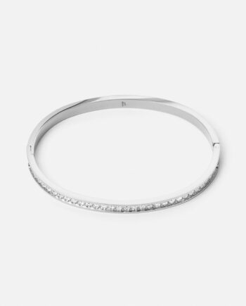Zircon Bangle Sølvfarvet 4mm