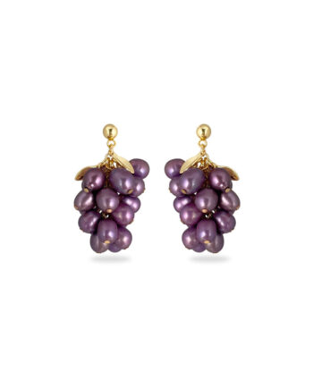 øreringesæt   Druer Grapeful Purple Sterling Sølv Og Lilla Perler