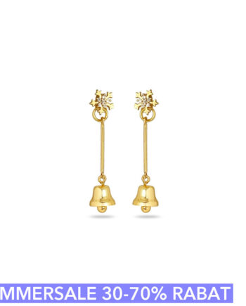 øreringesæt  Twinklebells Guld Klokke Og Klare Zirkoner 18 Karat Forgyldning