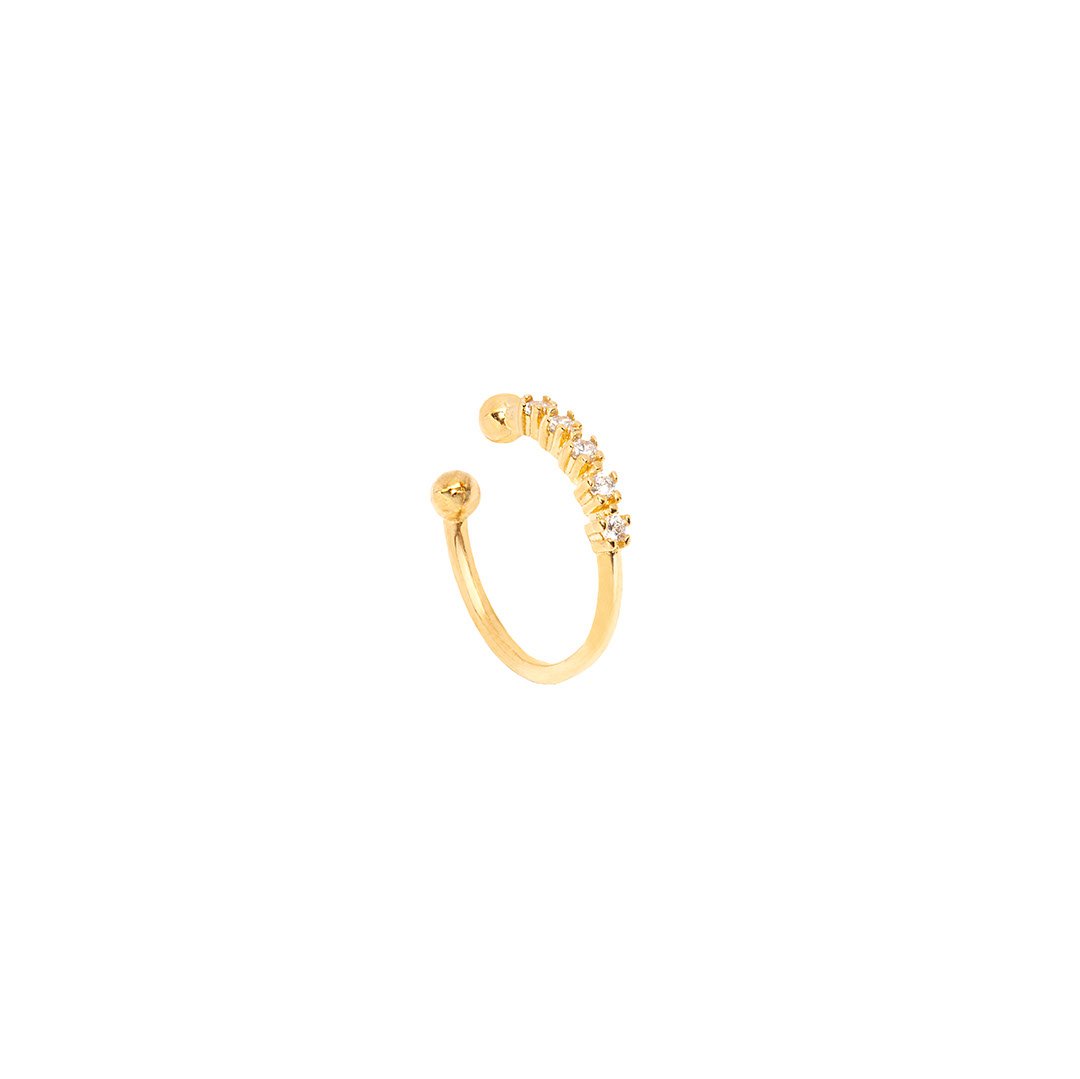 Cuff ørering Quintet Onesize Regulerbar Størrelse 18 Karat Forgyldt Sterling Sølv