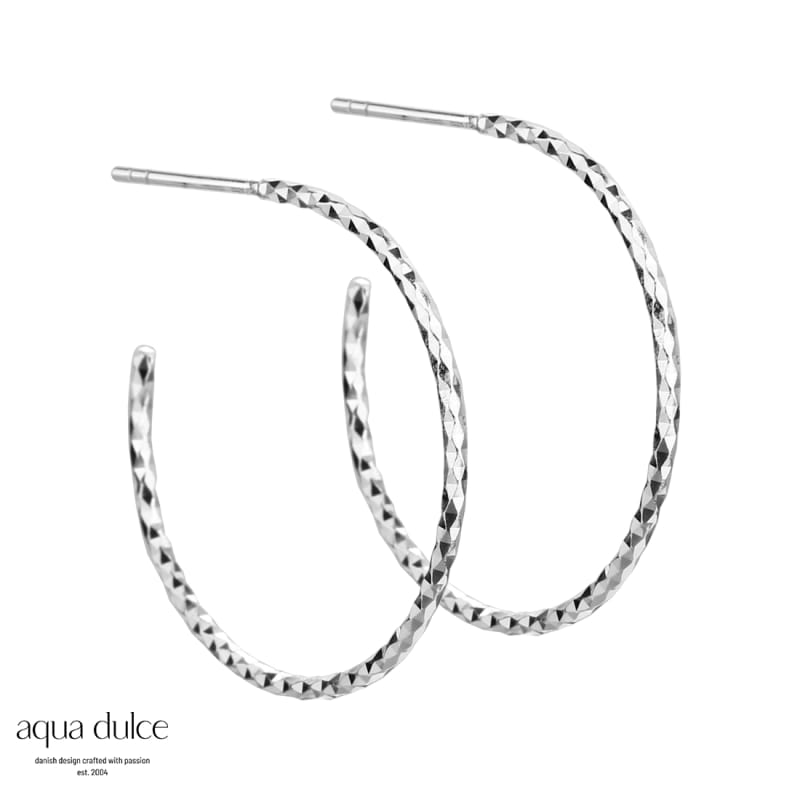 Diamond Cut Hoop 25 Mm    Silver