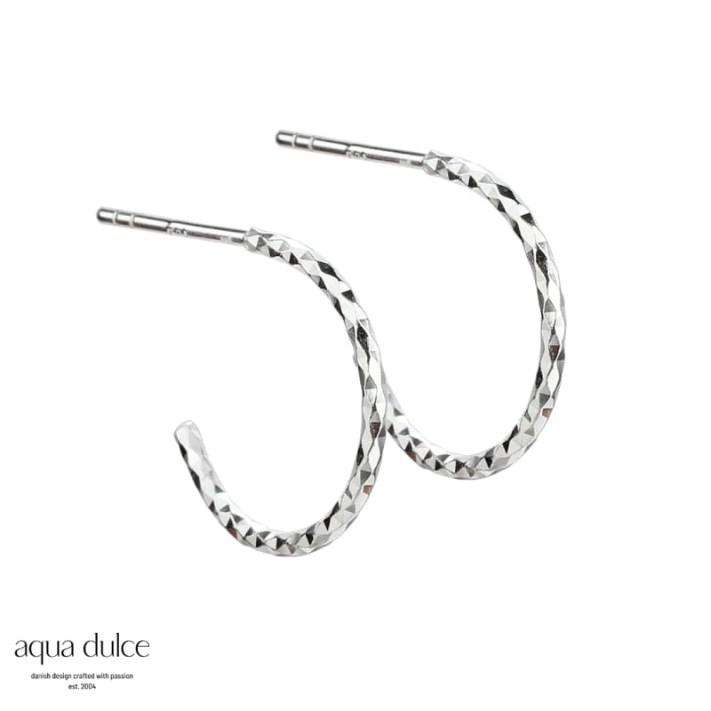 Diamond Cut Hoop 15 Mm    Silver