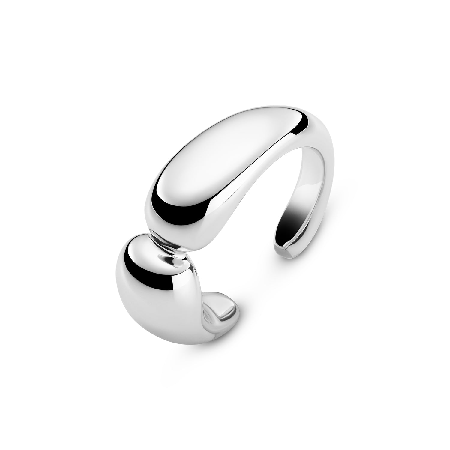 Ear Cuff Goccia Pianura Piccolo 18 Karat Forgyldt  Med Poleret Overflade