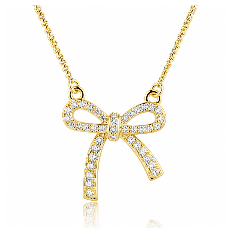 Elegant Bow Necklace   Golden