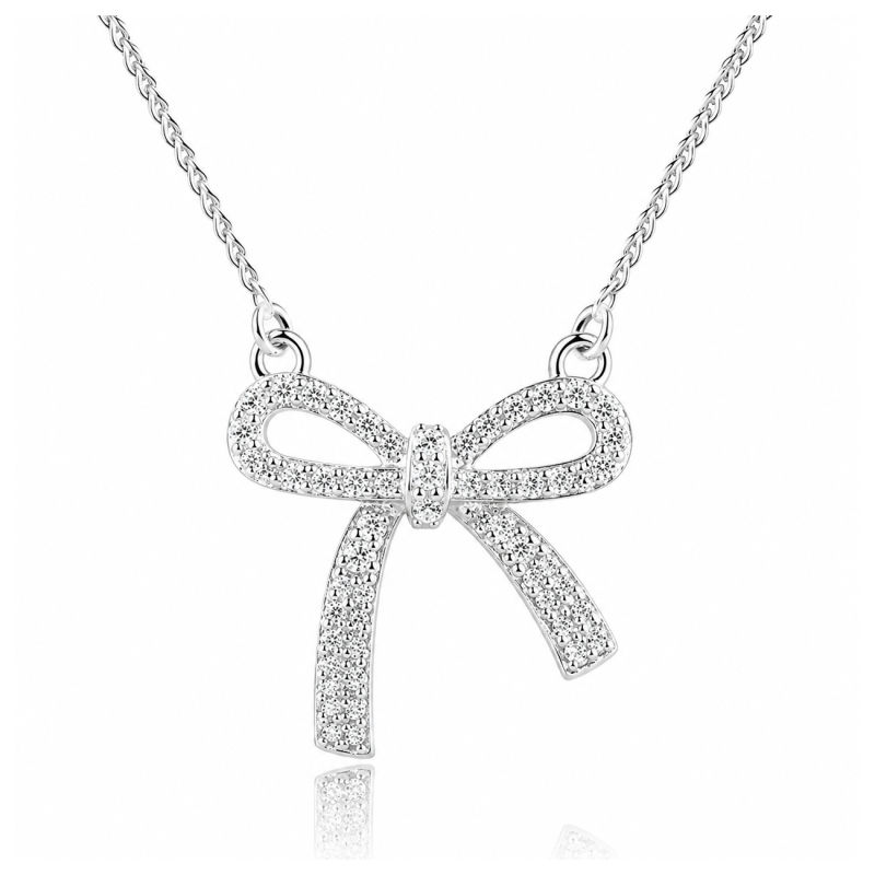 Elegant Bow Necklace   Silver