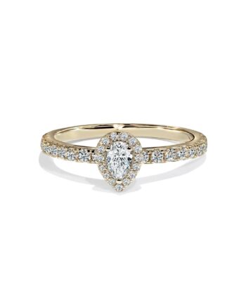 Firenze Forlovelsesring Med Hvid Pære Cut Diamant