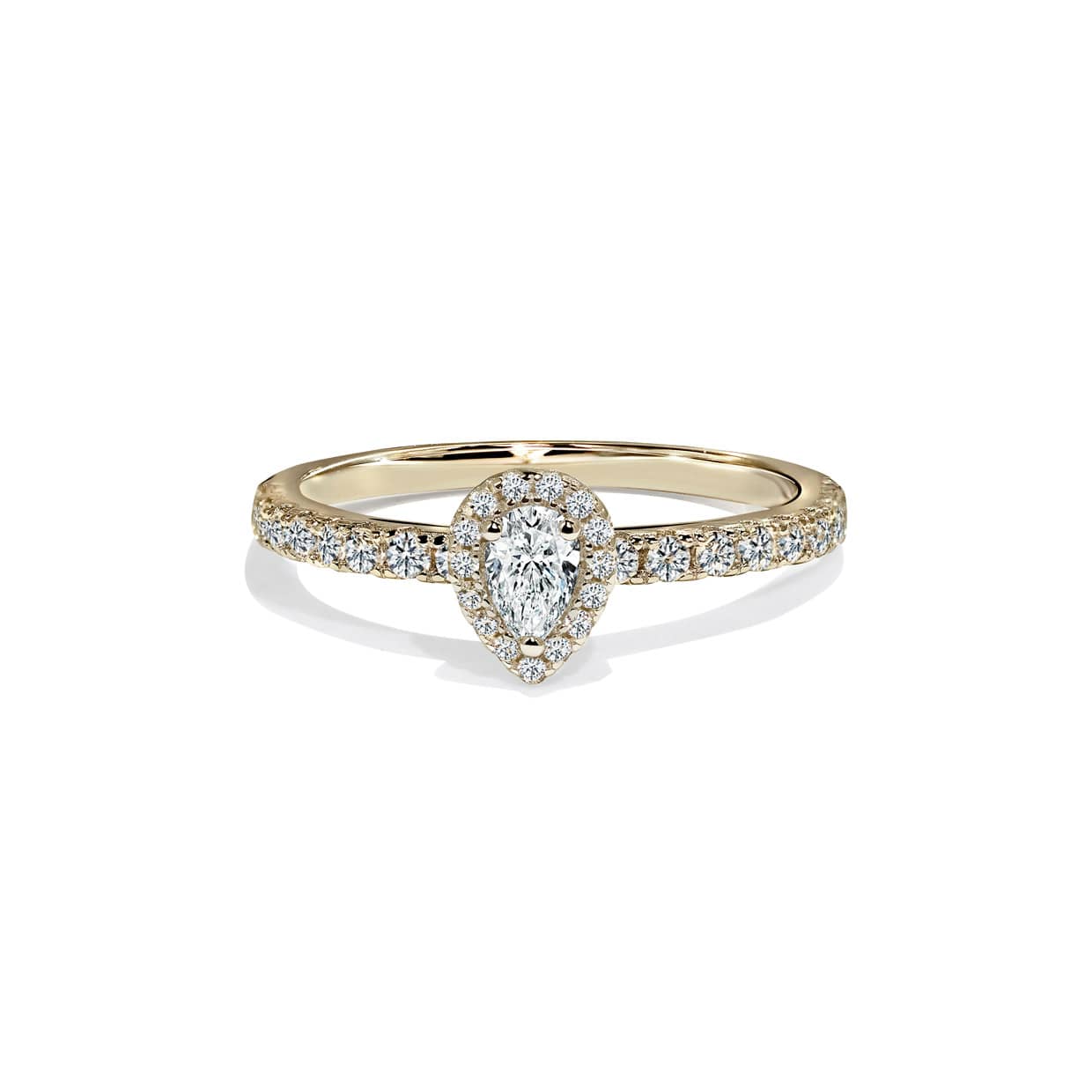 Firenze Forlovelsesring Med Hvid Pære Cut Diamant