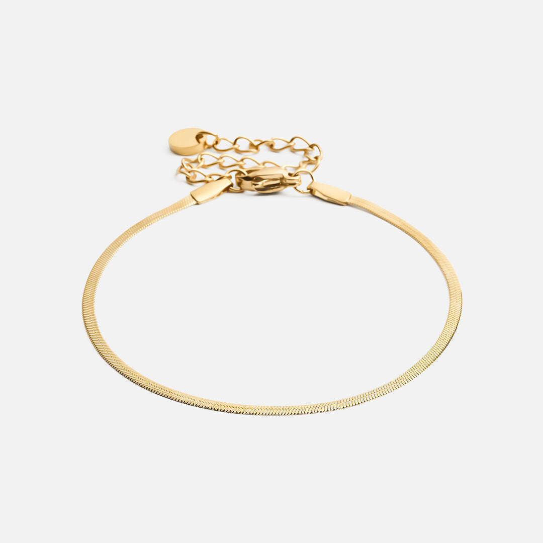 Flad Snake Armbånd 18k Guldbelagt 2mm