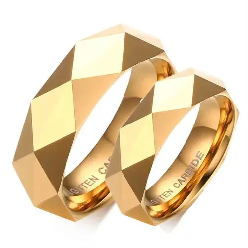 Forgyldt Facet Forlovelsesring Tungsten