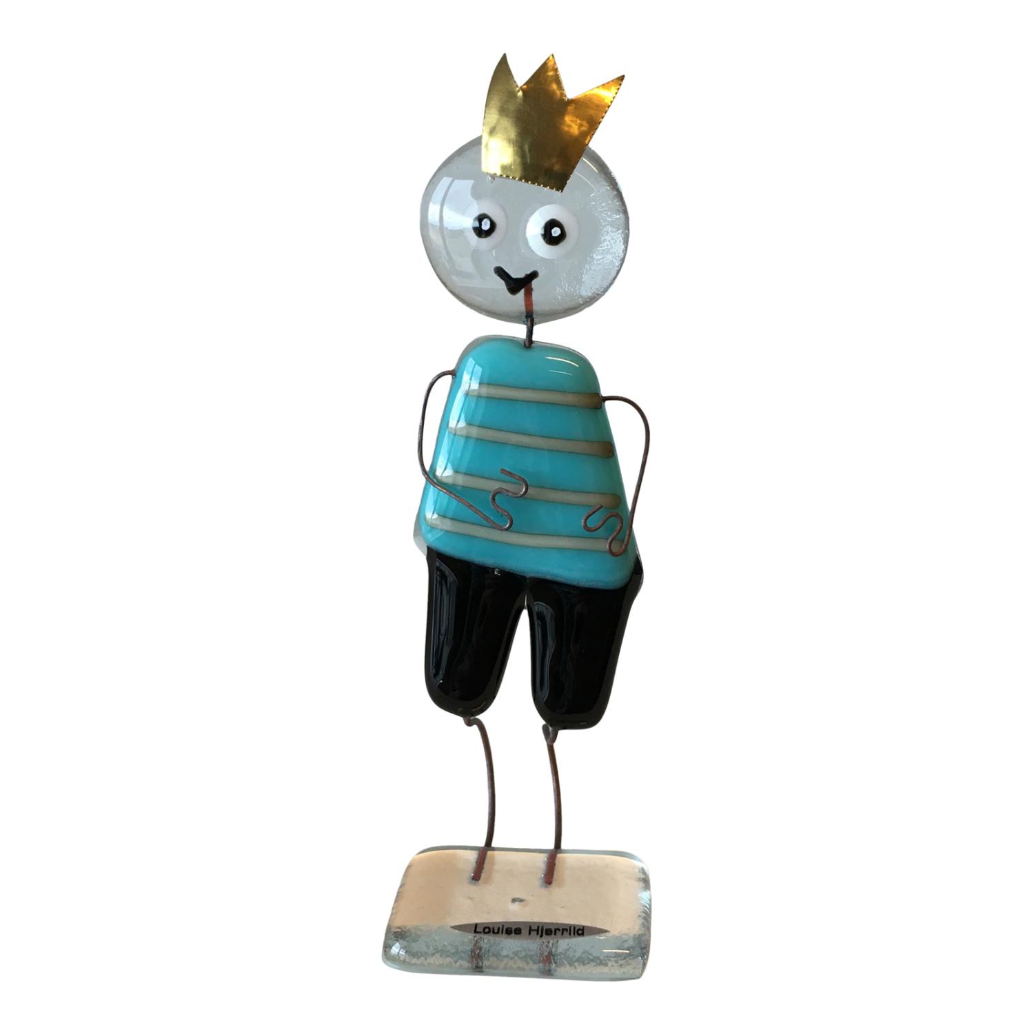 Glasfigur Prins Med Krone